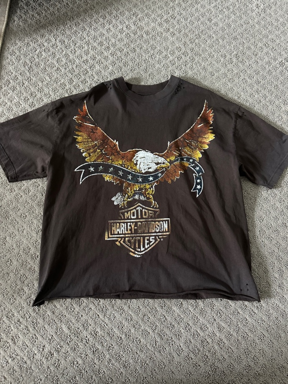 Darc Sport X Harley- Davidson cropped distressed tee